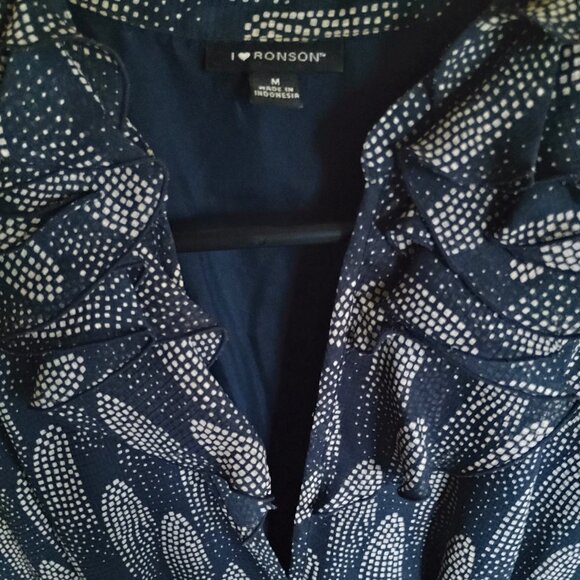 I Heart Ronson Ruffled V Neck Dress Size M - Picture 3 of 5